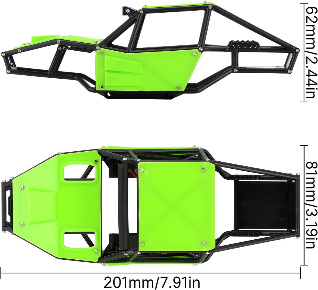 INJORA Rock Tarantula Nylon Buggy Karosserie Chassis Kit für TRX4M Upgrade 1/18 RC Crawler,grün, grü