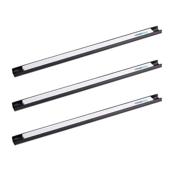 Relaxdays Magnetleiste 3er Set, für Werkzeug, stark magnetisch, Werkstatt, Garage, Büro, 45 cm lang,