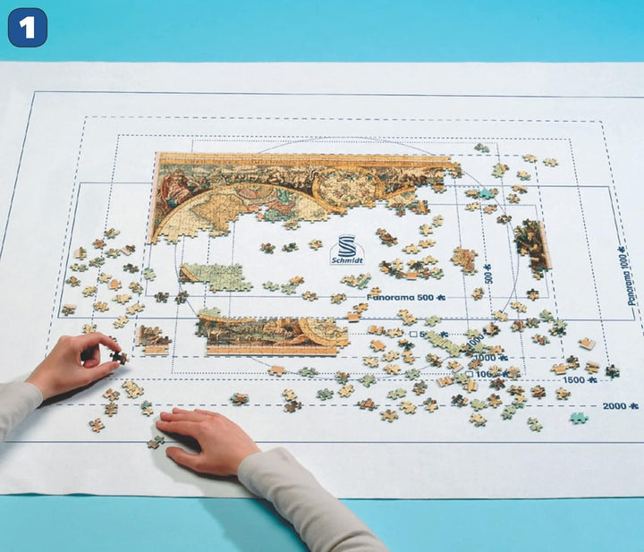 Ravensburger Puzzle 2000 Teile Weltkarte, antik 16633 &amp; Schmidt Spiele 57988 Puzzle Pad für Puzzles