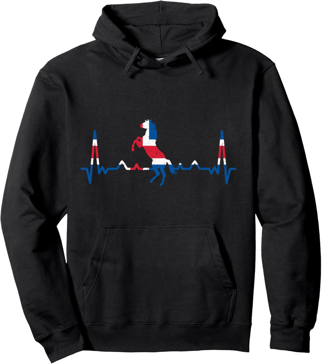 Isländer Islandpferd Reiten Pony Herzschlag Island Flagge Pullover Hoodie