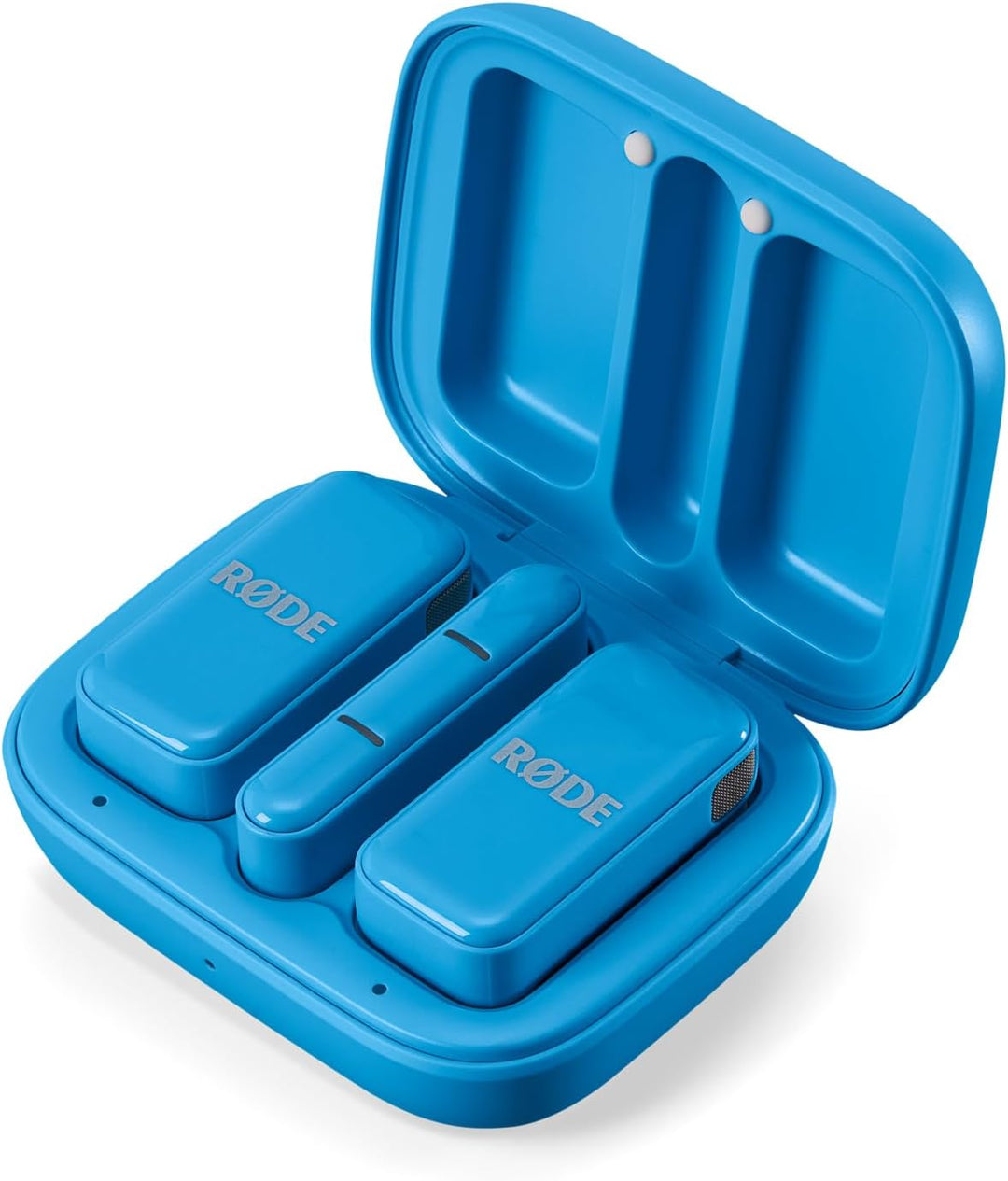 Rode Wireless Micro Drahtloses Mikrofon-System USB-C Blau mit Interview Micro Handadapter Blau und k