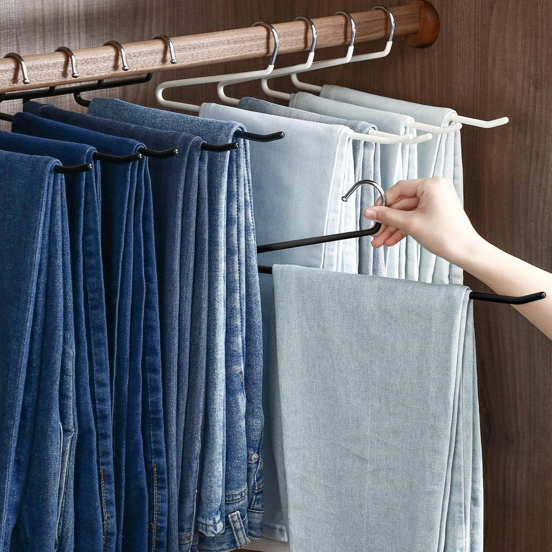 SHIMOYAMA Hosenbügel, Metall, rutschfest, Einzelstange, offenes Ende, Kleiderbügel für Jeans, Hosen,