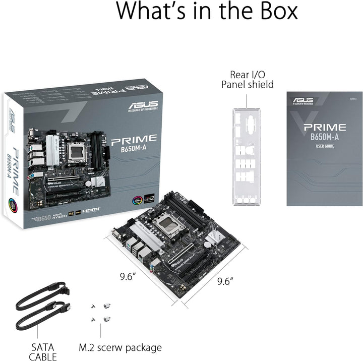ASUS Prime B650M-A Gaming Mainboard Sockel AMD AM5 (Ryzen 7000, micro-ATX, DDR5 Speicher, PCIe 5.0,