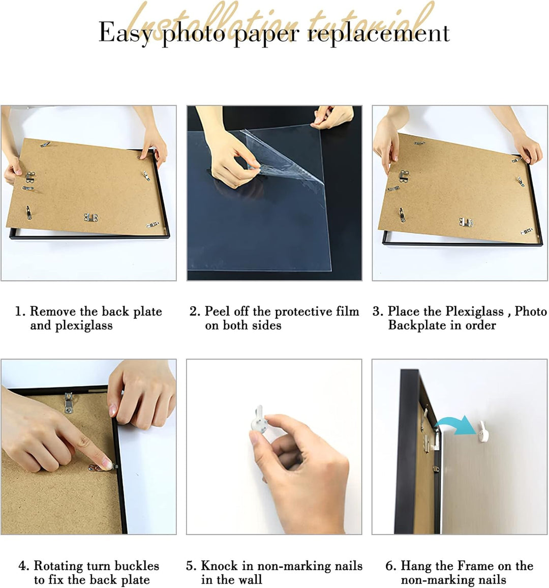 ATOBART A4-Fotorahmen, 2er-Pack-21x30cm schwarzer Bilderrahmen, Zertifikatsrahmen für Wandmontage od