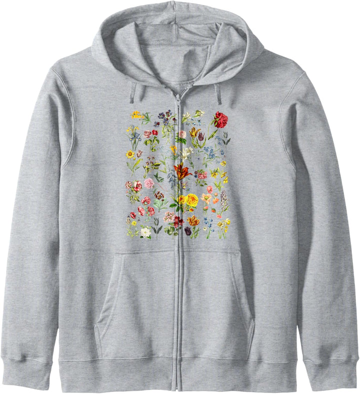 Botanischer Blumendruck Kapuzenjacke