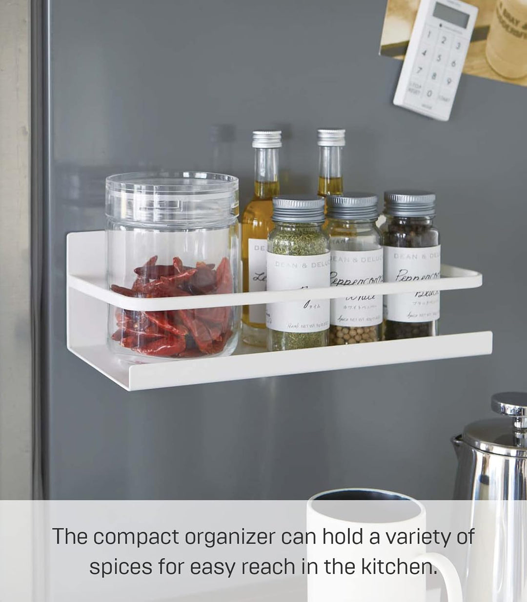 Yamazaki Home Magnetisches Gewürzregal, Stahl, Einheitsgrösse, Weiss Einheitsgrösse Weiss, Einheitsg