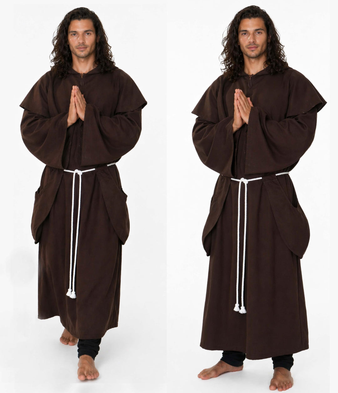 MAYLYNN 14109 - Kostüm Mönch Herren Mönchskutte Mittelalter 3-teilig braun, Grösse:M/L M-L Braun, M-