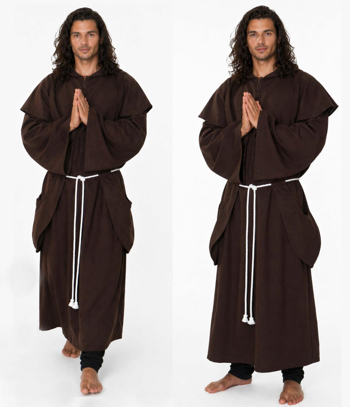 MAYLYNN 14109 - Kostüm Mönch Herren Mönchskutte Mittelalter 3-teilig braun, Grösse:M/L M-L Braun, M-