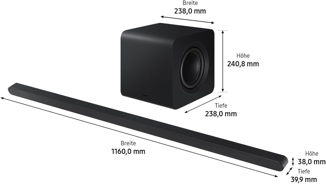Samsung HW-S810GD 3.1.2-Kanal Ultra Slim Soundbar für TV-Geräte, Bluetooth-Lautsprecher mit ultrasch