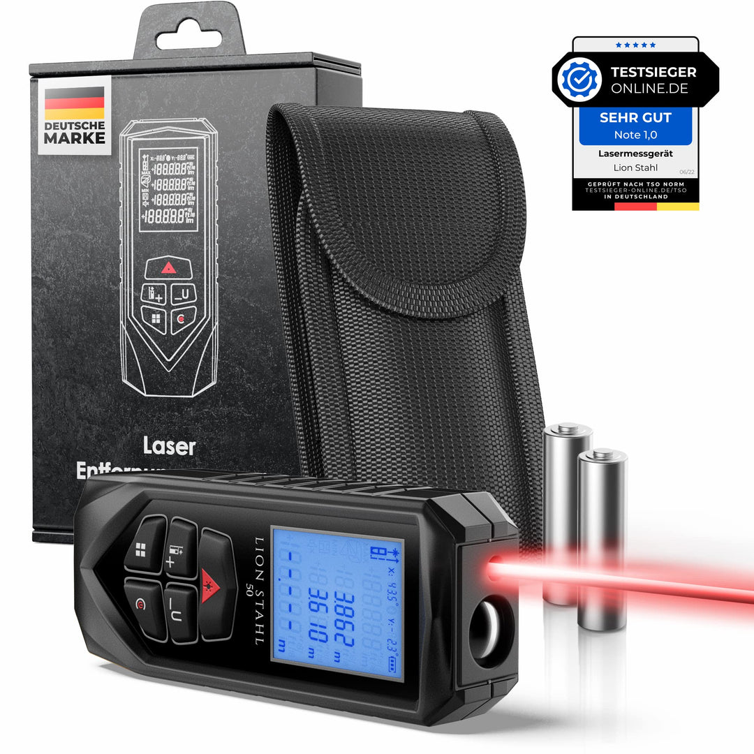 Germany Laser-Entfernungsmesser von 5cm-50m Innenbereich, Laser-Champion, Keep-Balance, inkl. Batter