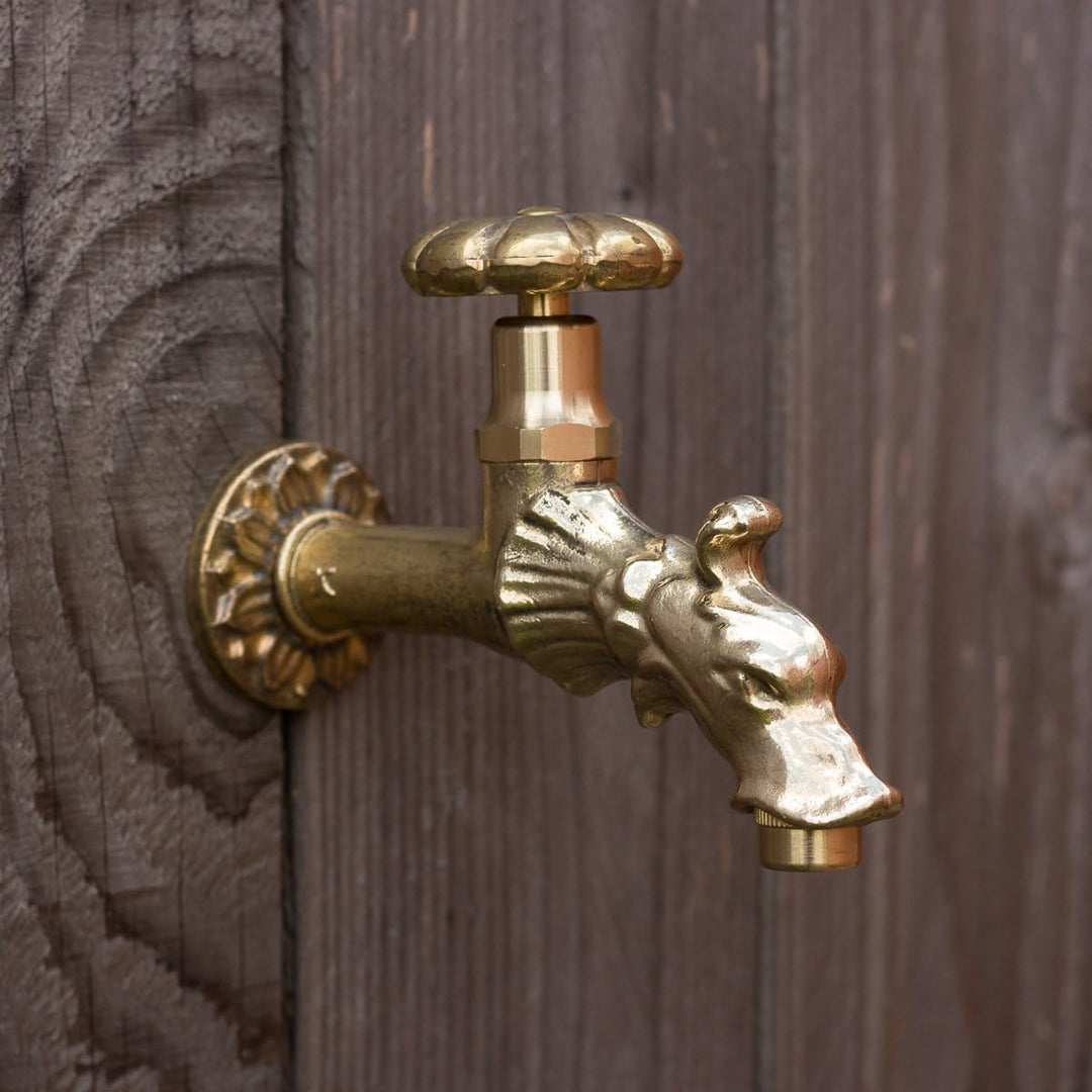 Antikas Wasserhahn | Wasserspeier aus Messing für Brunnen | Drachenkopf Design
