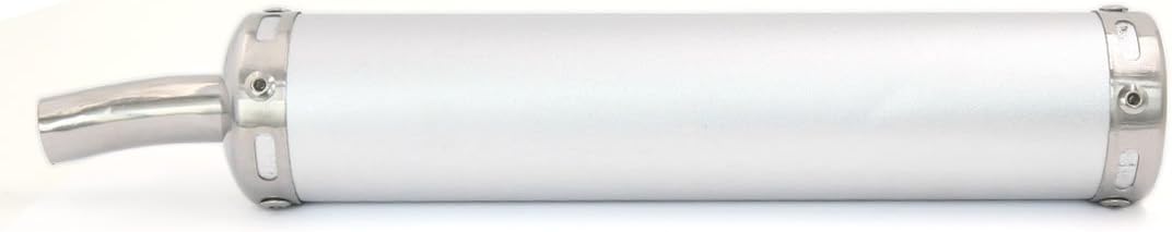 sourcing map Universal Motorrad Schalldämpfer Endrohr - 280mm x 60mm in Silber Ton