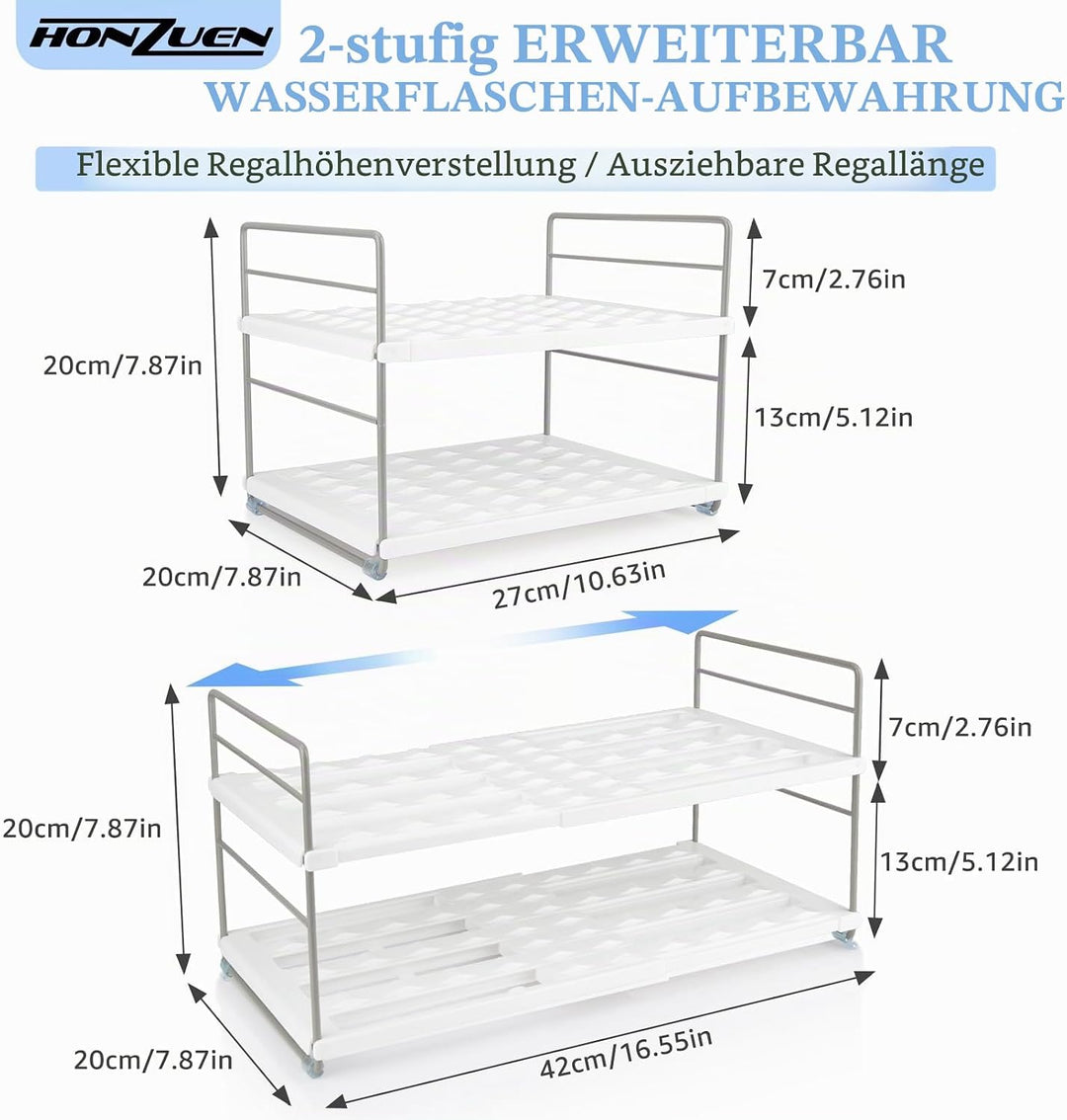 Wasserflaschen Organizer,Ausziehbares Flaschenregal,Wasserflaschenregal Küche,für Kleine Thermosflas