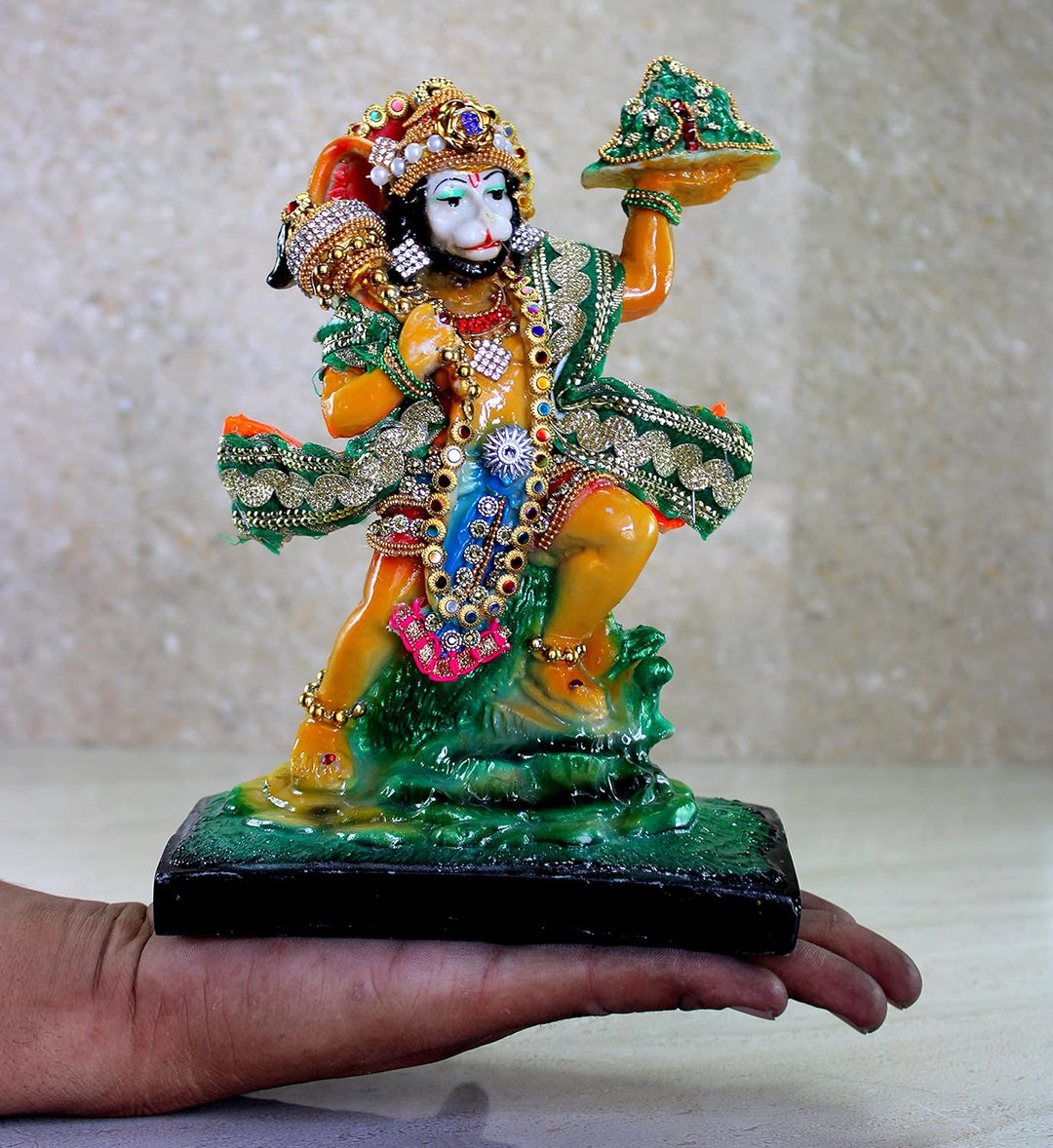 eSplanade Resin Hanuman Anjaneya Pavan Putra Murti Moorti Idol Statue Sculpture (8.5 x 6.5 Inches),