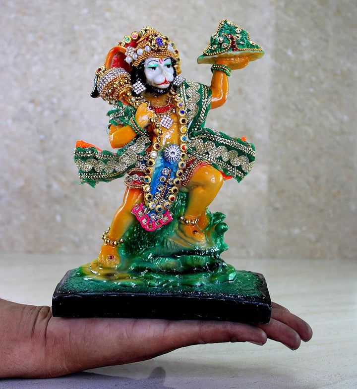 eSplanade Resin Hanuman Anjaneya Pavan Putra Murti Moorti Idol Statue Sculpture (8.5 x 6.5 Inches),