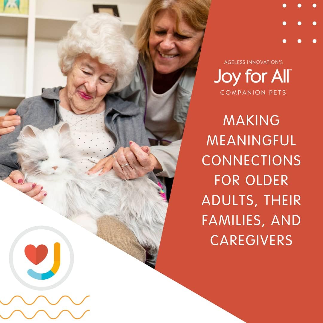 Ageless Innovation Joy For All Interactive Pet Katze – Naturgetreues, realistisches Haustier mit wei