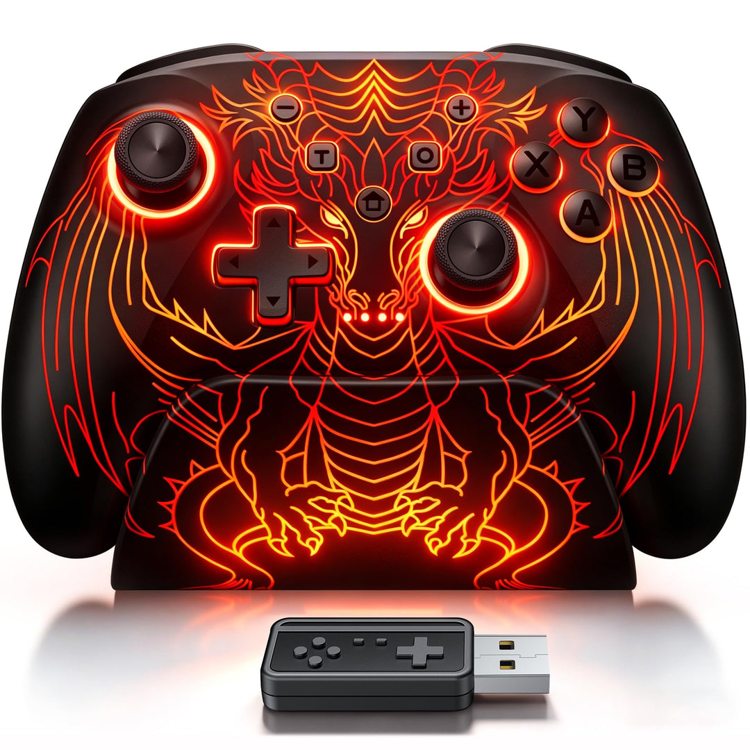 CoguyTech PC Controller mit Ladestation,Pro Controller PC Kompatibel mit Windows/Switch/Android/IOS,
