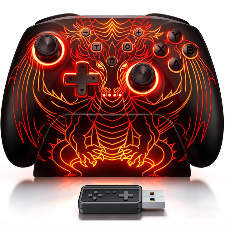 CoguyTech PC Controller mit Ladestation,Pro Controller PC Kompatibel mit Windows/Switch/Android/IOS,