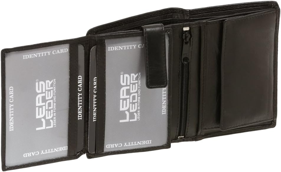 LEAS Wiener-Kombibörse RFID- Schutz mit Geheimfach Echt-Leder, schwarz Special Edition
