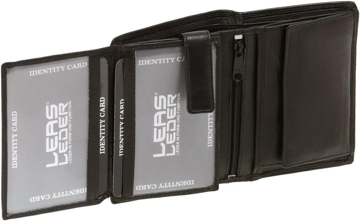 LEAS Wiener-Kombibörse RFID- Schutz mit Geheimfach Echt-Leder, schwarz Special Edition