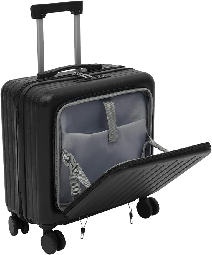 18 Zoll Handgepäck mit Rädern, leicht Business Trolley Reisekoffer, Frontöffnung, Koffer mit TSA-Gep