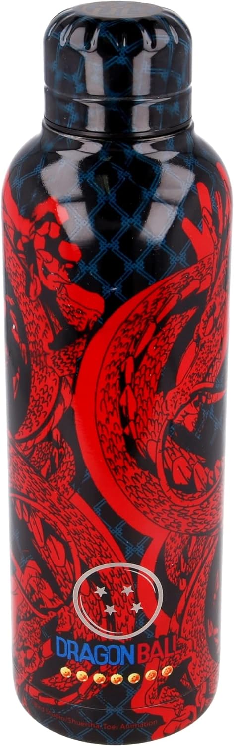 Stor THERMOSFLASCHE AUS Edelstahl 515 ML | Dragon Ball Bottiglia, Stainless Steel, Schwarz, Mediano