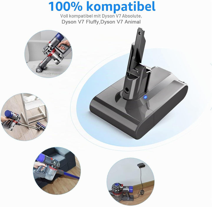 V7 Akku 4600mAh 21,6V Ersatz Akku für Dyson V7 SV11 Absolute Mattress Allergy Trigger Fluffy Fluffy