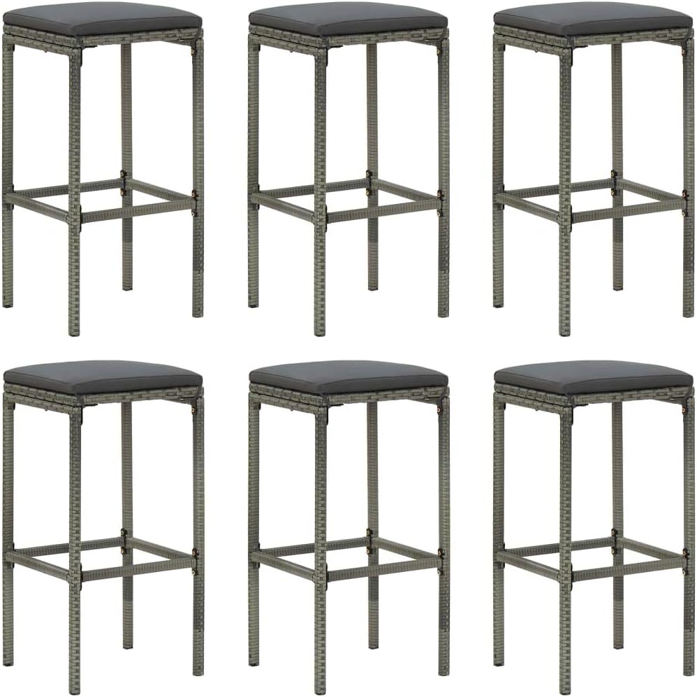vidaXL 6X Barhocker mit Kissen Barstuhl Tresenhocker Küchenhocker Thekenhocker Tresenstuhl Thekenstu