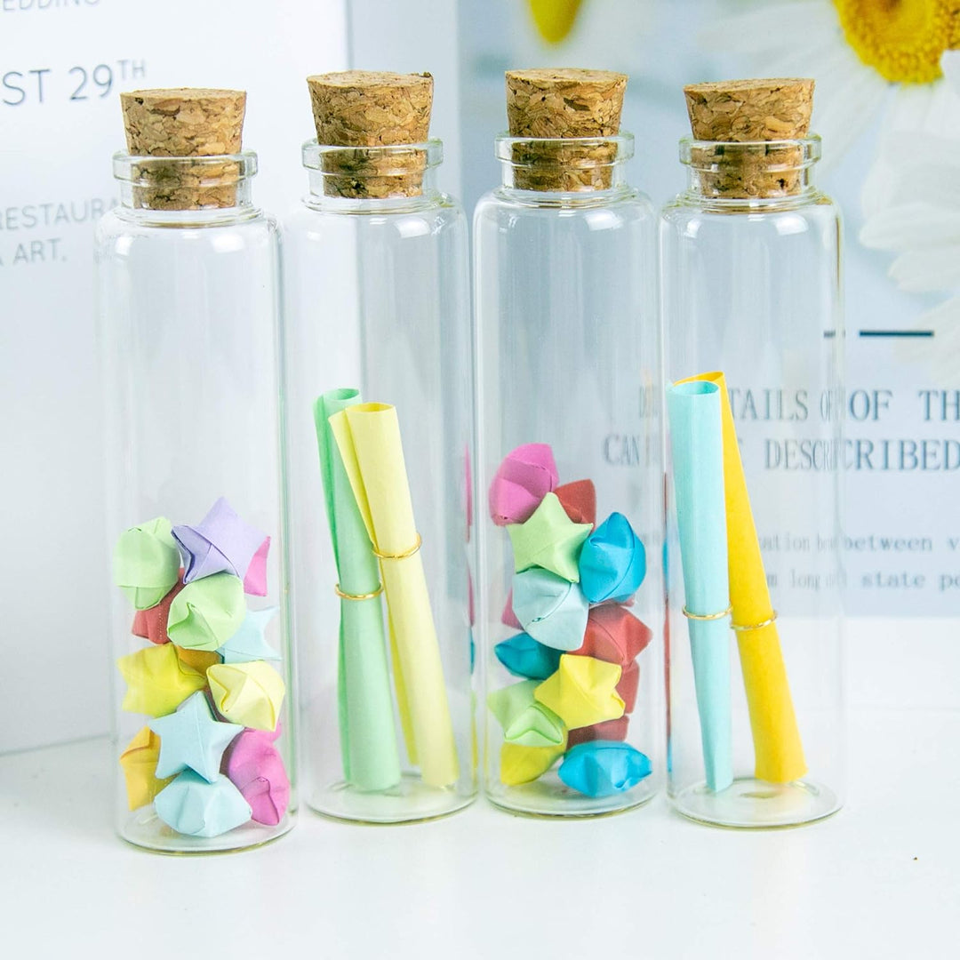 Jarvials Mini süsse leere Glasflasche mit Korkenstopper，Das Volumen der Glasflaschen beträgt 55 ml.