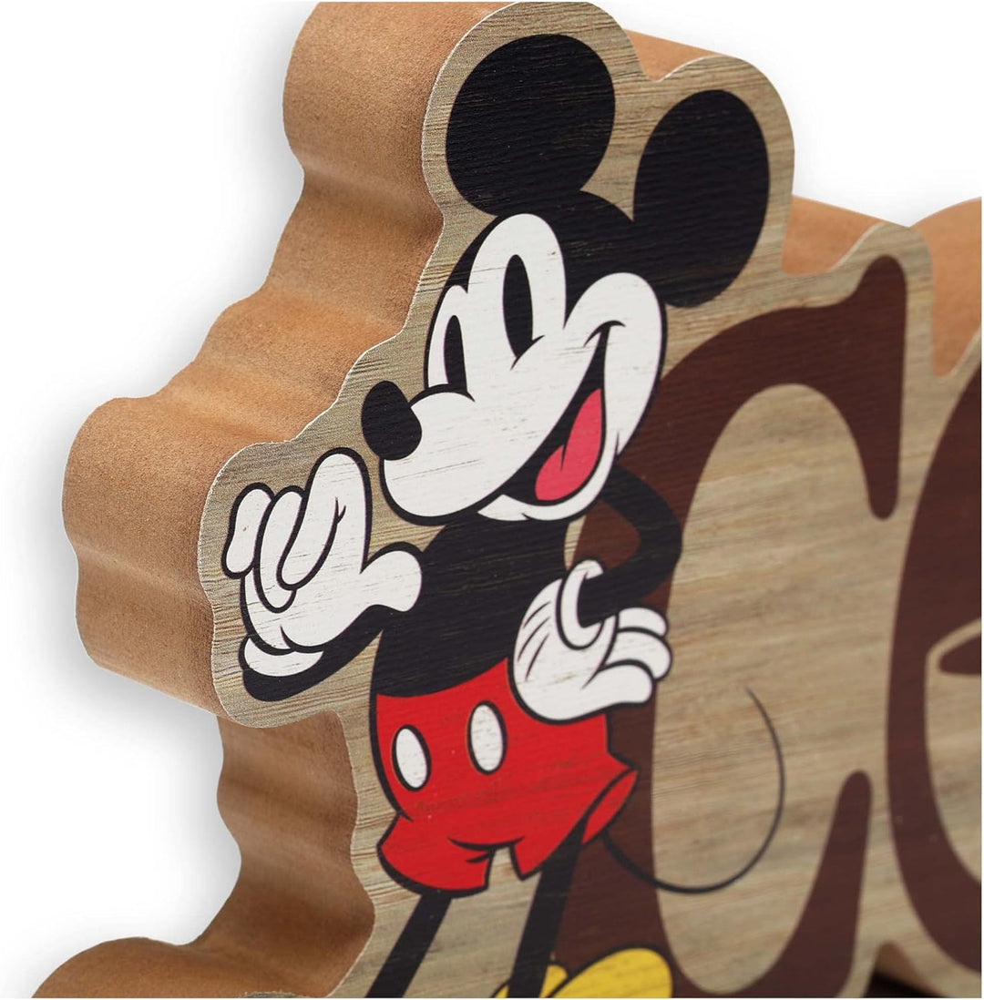 Open Road Brands Disney Mickey Mouse und Minnie Mouse Tischdekoration aus Kaffeeholz – entzückende D