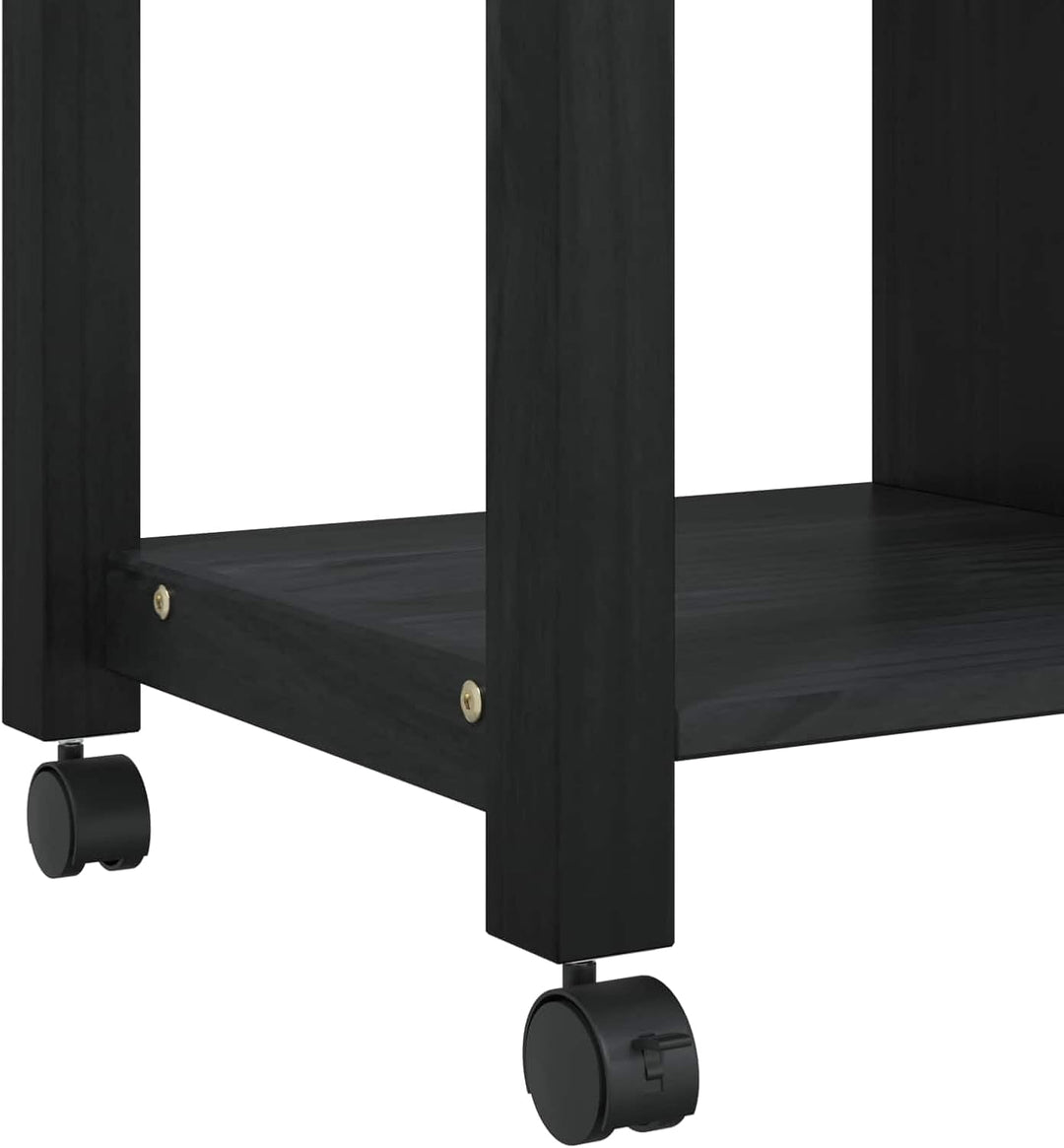 vidaXL Küchentrolley Monza Schwarz 84 x 40 x 88,5 cm Massivholz Kiefer, Schwarz