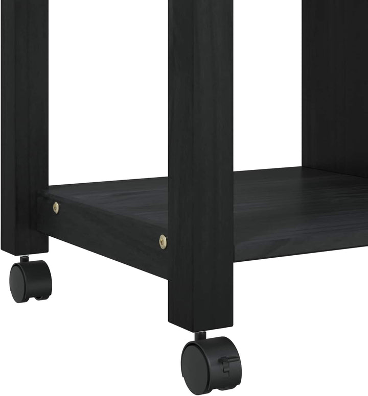 vidaXL Küchentrolley Monza Schwarz 84 x 40 x 88,5 cm Massivholz Kiefer, Schwarz