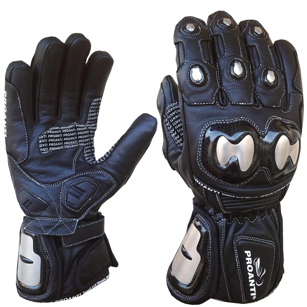 PROANTI Motorradhandschuhe Regen Winter Race Leder Motorrad Handschuhe XL, XL