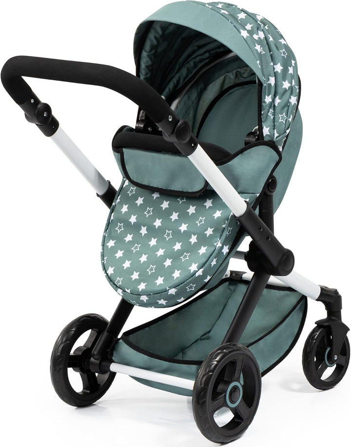 Bayer Design 17058AA Puppenwagen Xeo mit Tasche, höhenverstellbarer Griff, Schwenkschieber, wandelba