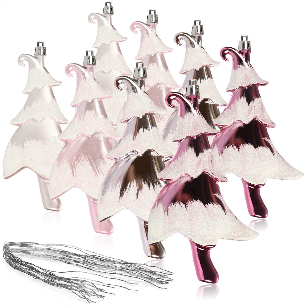 com-four® 8X Christbaumanhänger Tannenbaum - Christbaumschmuck zum Anhängen - Weihnachtsbaum-Anhänge