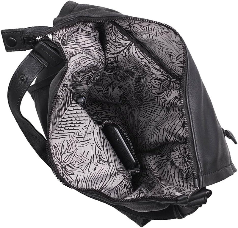 Voi 5Season Francis Schultertasche Leder 32 cm Schwarz, Schwarz