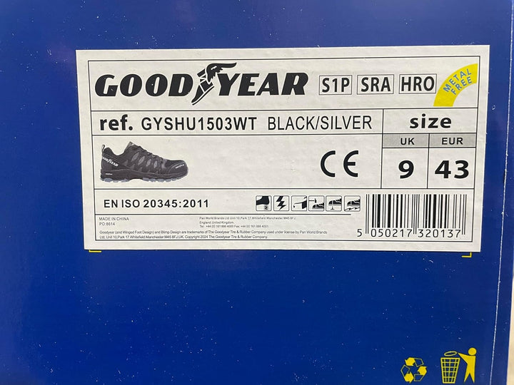 Goodyear Herren Metallfreie Arbeitssicherheit Trainer mit Non Metallic Stoffkappe S1p / SRA / HroGYS
