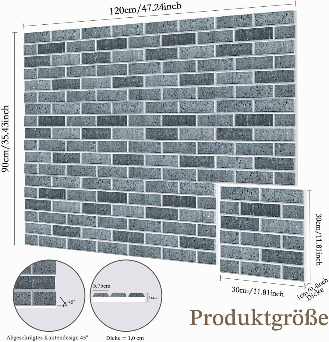JBER Akustikpaneele, selbstklebend, Ziegelschallschutzplatten, hochdichte Akustikwandpaneele für Auf