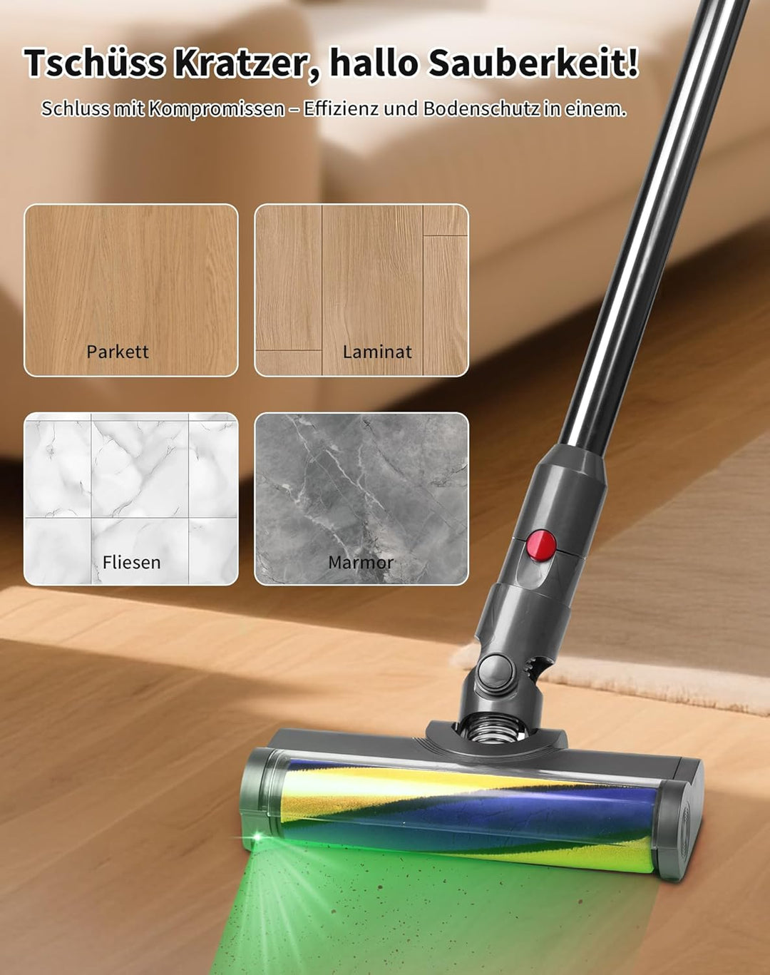 LED Bürste Bodendüse für Dyson V12 Detect Slim Ersatzteile Ersatzbürste Staubsauger Softwalze Zubehö