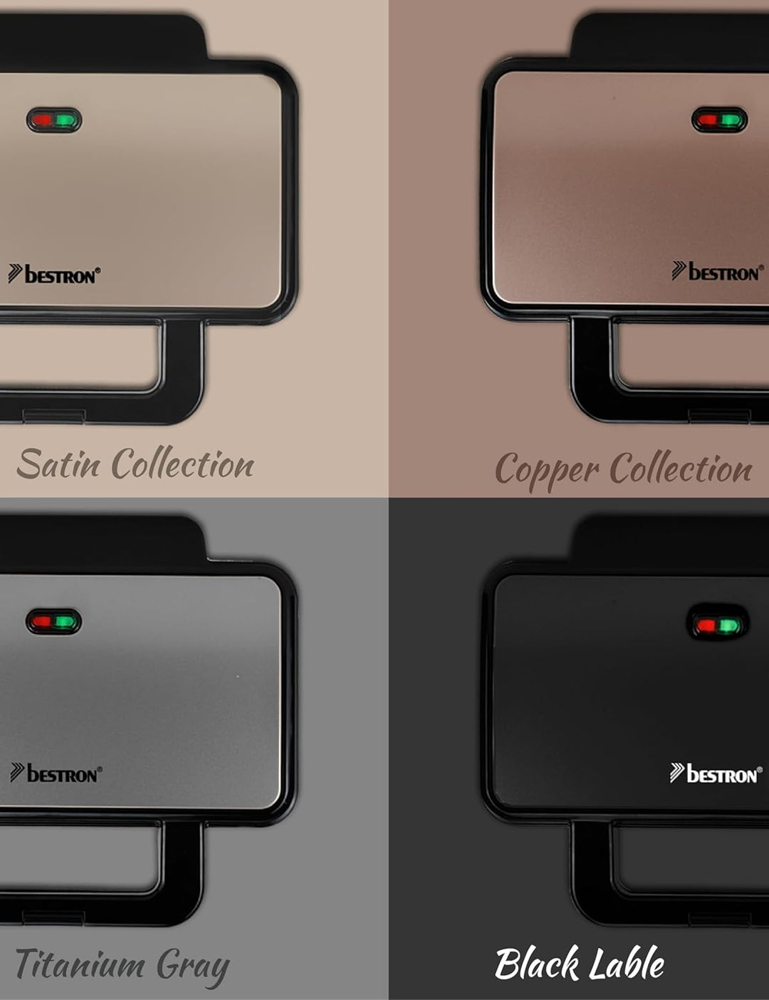 Bestron XL Sandwichmaker, Sandwich-Toaster für 2 Sandwiches in Muschelform, ideal für American Sandw