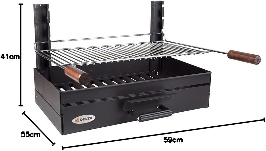 I LOVE BBQ - Kohlegrills, Einbaugrill – Grill zum Aufstellen 6/8 Besteck – Set Grills – Masse: 59 x