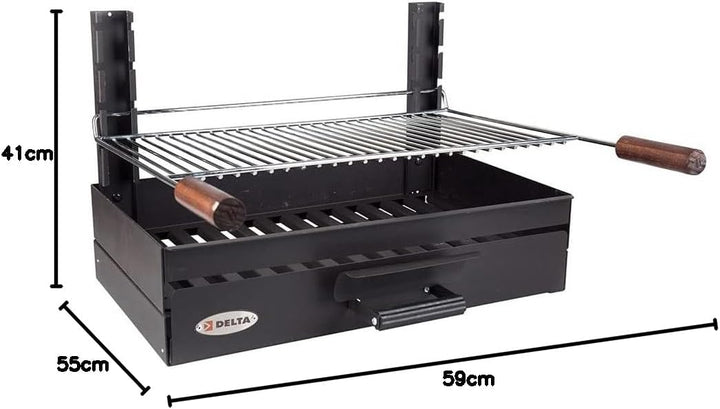 I LOVE BBQ - Kohlegrills, Einbaugrill – Grill zum Aufstellen 6/8 Besteck – Set Grills – Masse: 59 x