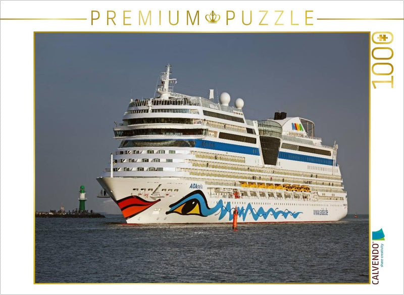 CALVENDO Puzzle Aida Stella in der Hafeneinfahrt Warnemünde - 1000 Teile Foto-Puzzle für glückliche