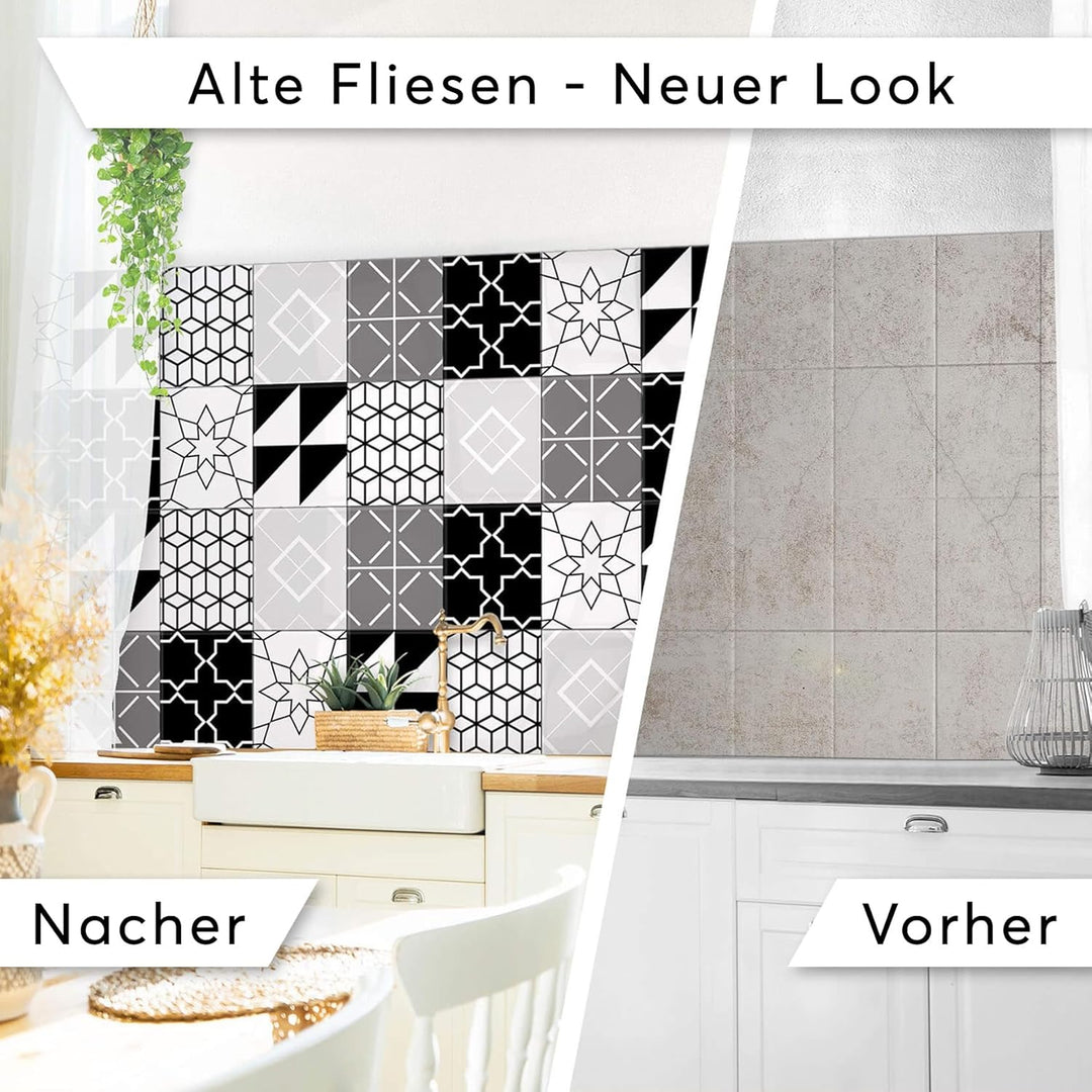 CREATISTO Klebefliesen Stickerfliesen Fliesenfolie - Klebe Folie für Wandfliesen I Klebefliesen Deko