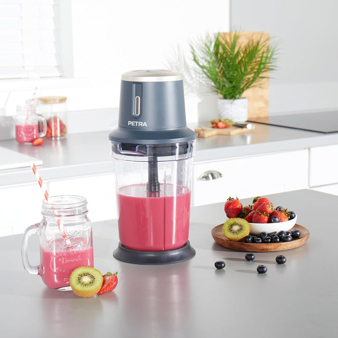 Petra PT5393BGRYVDE Kabelloser Kannenmixer & Deckel – Smoothie Maker, wiederaufladbarer 10,8V-Akku,
