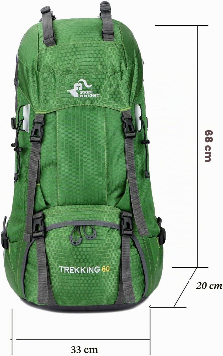 Bseash 60L Wasserdichter leichter Wanderrucksack mit Regenschutz, Outdoor Sport Tagesrucksack Multif