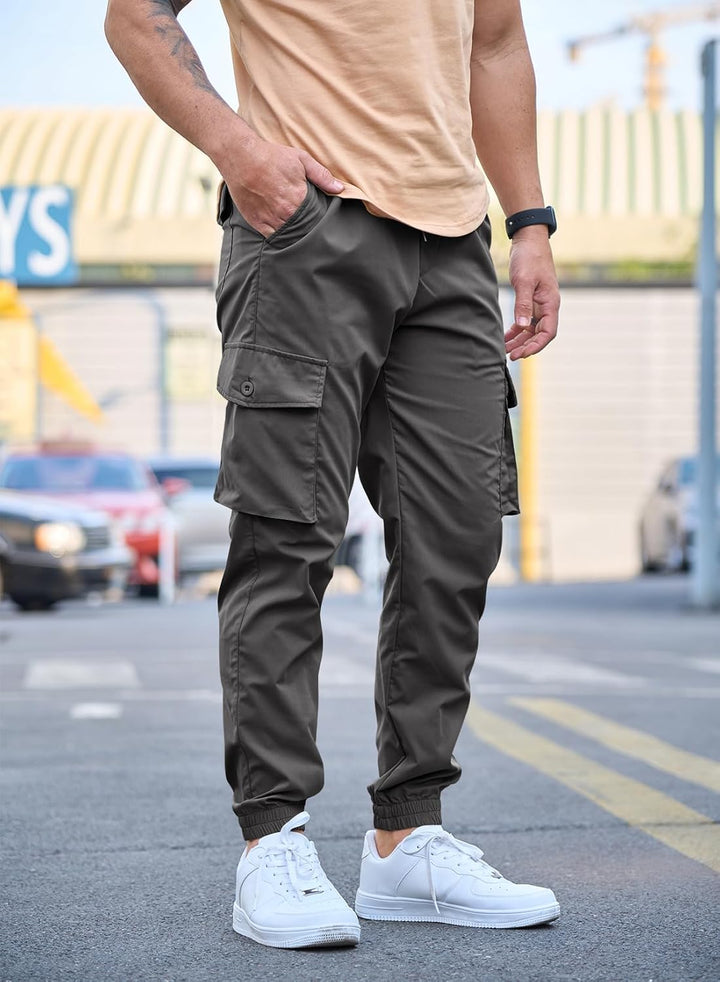 Cargohose Herren Lang Casual Jogginghose Stretch Arbeitshosen Regular Fit Cargo Hosen Elastische Her