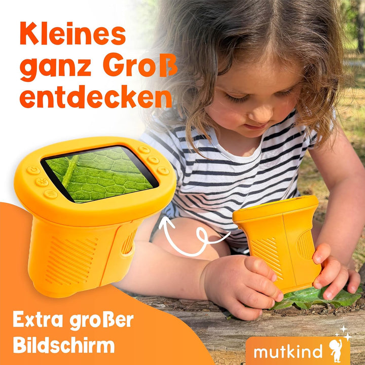 Mutkind® Digitales Mikroskop für Kinder [Mit 1000X Vergrösserung & Fotofunktion] - Tragbares Taschen
