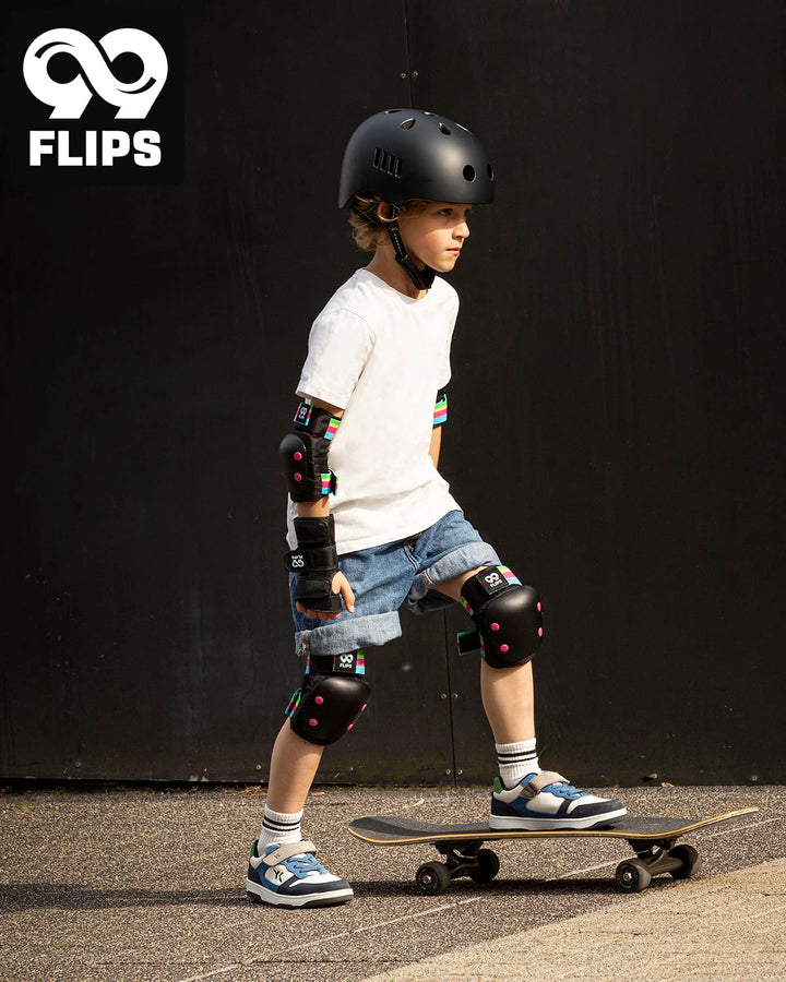 99FLIPS Protektoren Kinder Knieschoner Kinder - Schoner Inliner Set - Schutzausrüstung - Knie und El
