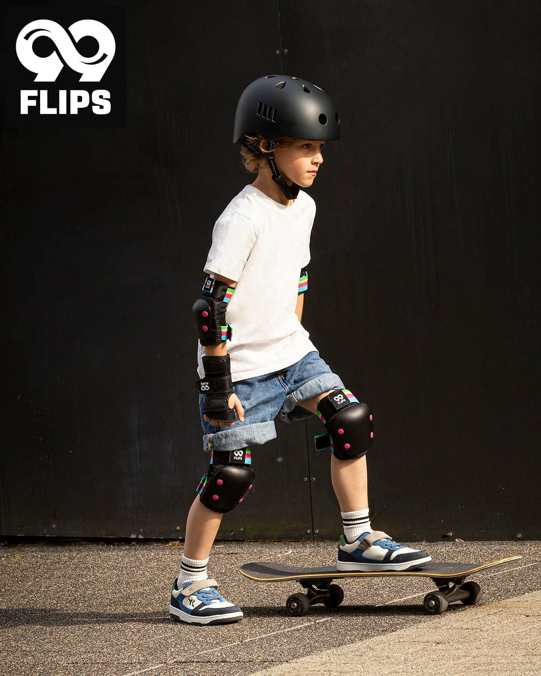 99FLIPS Schoner Inliner Kinder Knieschoner Kinder - Inliner Schoner Set - Schutzausrüstung - Knie un